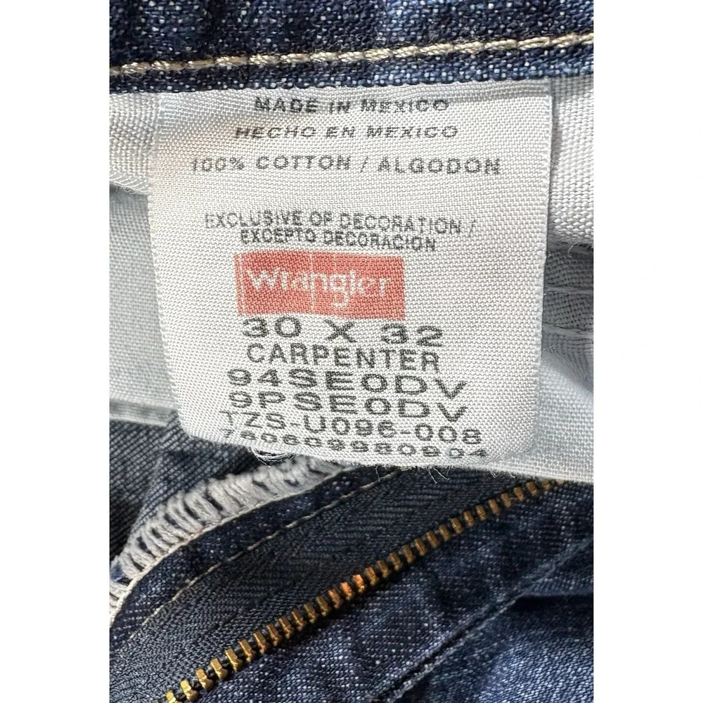 Wrangler Men's Carpenter Jeans (94SEODV) Size 29x31 Actual Blue Denim - 1557 - Picture 7 of 8